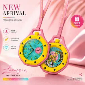 S watch Inspired Mechanical Pendant Watch, Ceramic Bezel Luxury Watch, Unisex Fashion Accessory
