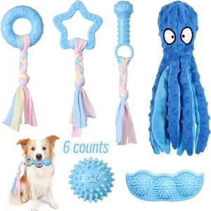 Dog Teething Toy Set, 6 Counts/set Dog Chewing Toy, Pet Teething Toy, Interactive Dog Toys, Pet Supplies, Durable Chew