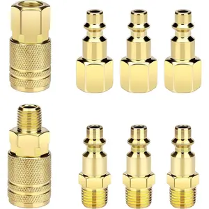 8 Pack Air Hose Fittings 1/4-Inch NPT Quick Connect Air Compressor Fittings, Universal Air Coupler and Industrial Plug Kit (8)