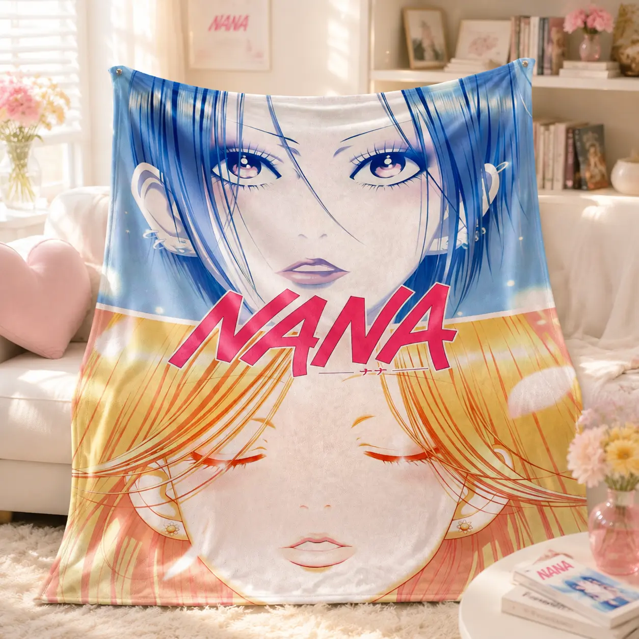 Nana Anime Merchandise Ultra-Soft Lightweight Cozy Flannel Blanket - Room Decor for Bedroom, Holiday Gift for Family