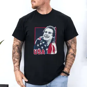 Jack Hughes USA Shirt, Blood Sweat and Teeth for the Gold USA Hockey Tee, Olympic Golden Goal T-Shirt GFZC2