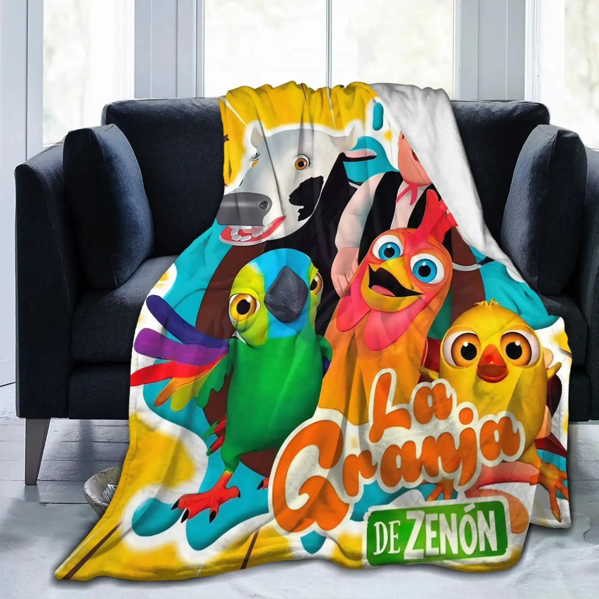 La Granja De Zenon Themed Print Ultra-Soft Flannel Soft Cozy Blanket - Warm, Comfortable for Sofas, Bedrooms, All Seasons Use