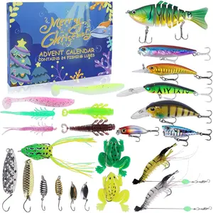 DR.DUDU Advent Calendar 2025 Fishing Lure - 24 Days Assorted Bass Trout Lures for Saltwater & Freshwater, Christmas Countdown Gift for Men, Teen Boys, Anglers