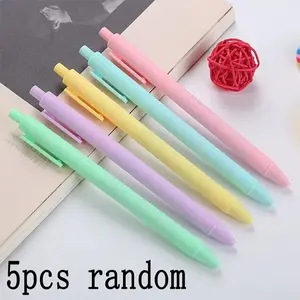 Macaron Push-Button Neutral Pen, 0.5mm Quick-Dry Smooth, Student Exam Special Pen, High-Aesthetic Office Signature Pen, Cap Design, Easy Grip