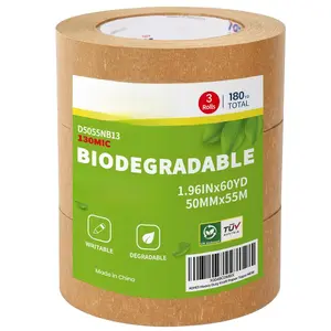 Paper , 2 Inch x 60 Yards x 3 Rolls,  Paper Packing  Writable & Uncoated Brown Shipping  for Shipping, Moving, Sealing