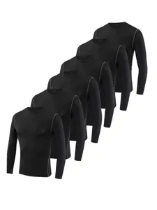 6 Pack Kids Long Sleeve Compression Soccer Basketball Running Practice T-Shirt Sports Clothing Athletic Top