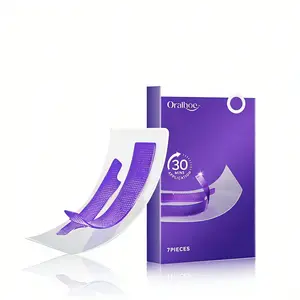 Oralhoe 30-Minute Teeth Strips, Gentle for Sensitive Teeth, Stain Removal for Coffee & Wine, 7-Pack At-Home Kit, Solid Form
