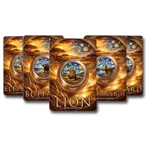 African Big 5 Starry Night Fusion 5 x 1 oz Colorized Copper Set