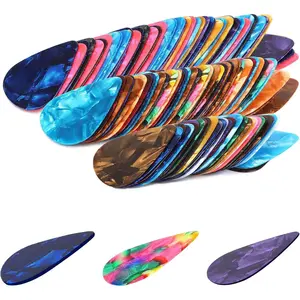 100 count Guitar Picks in Gradient Color,3 Different Thickness Celluloid Guitar Picks,Metal Guitar Picks for UKulele,Electric Guitar,Acoustic Guitar,Bass, 0.46mm, 0.71mm, 0.96mm, 415-6878
