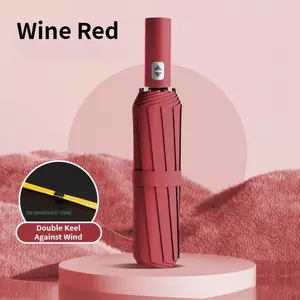 Windproof Automatic Folding Travel Umbrella Auto Open Close Umbrella Compact Design with  Ribs for Outdoor and Commuting Needs  Lightweight Unisex Cover