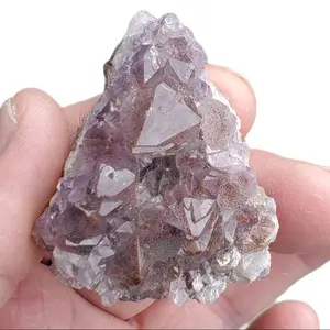 Thunder Bay Amethyst Cluster • 47 g Tri-Point Lilac Quartz with Hematite Dusting • Canadian Crystal of Calm and Strength