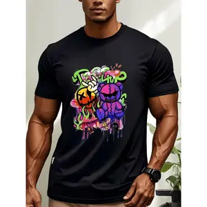 T-Shirt Round Neck Short Sleeve Casual Exquisite Design Summer Essential[100% Cotton]Men's Fashion