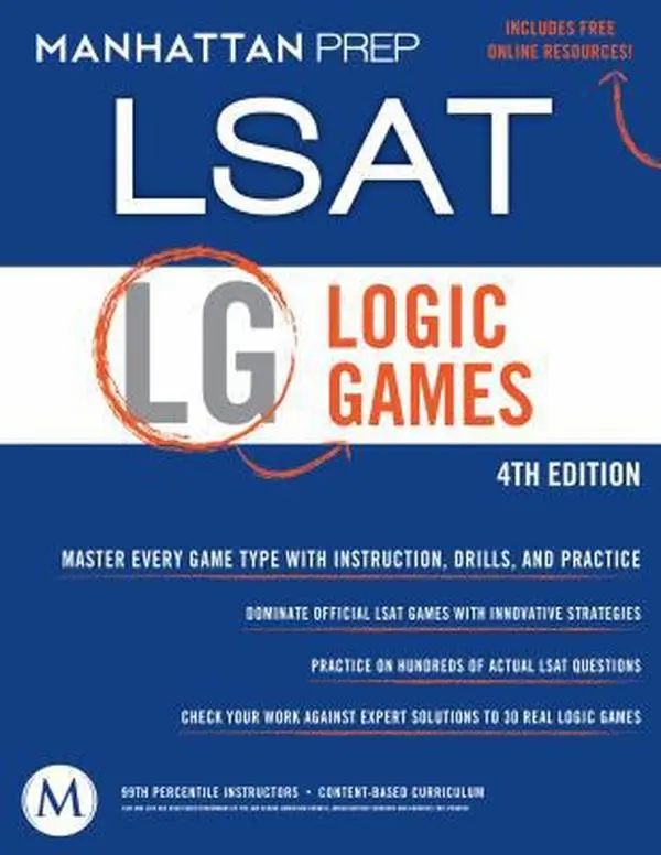 USED Book - Logic Games: LSAT Strategy Guide, 4th Edition by Manhattan Prep (Paperback) - english