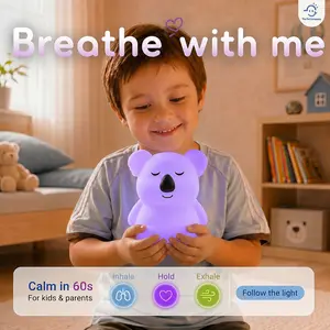 BREATHING PAL Standard Size - Guided Breathing Light, Colorful Ambient Light, 3 Modes 4-7-8 Box Breathing, 10 Characters, 20hr Battery, Anxiety Relief Mindfulness Tool for Kids, Calm Corner Sleep Aid, Sensory Relaxation, Colorful Lights