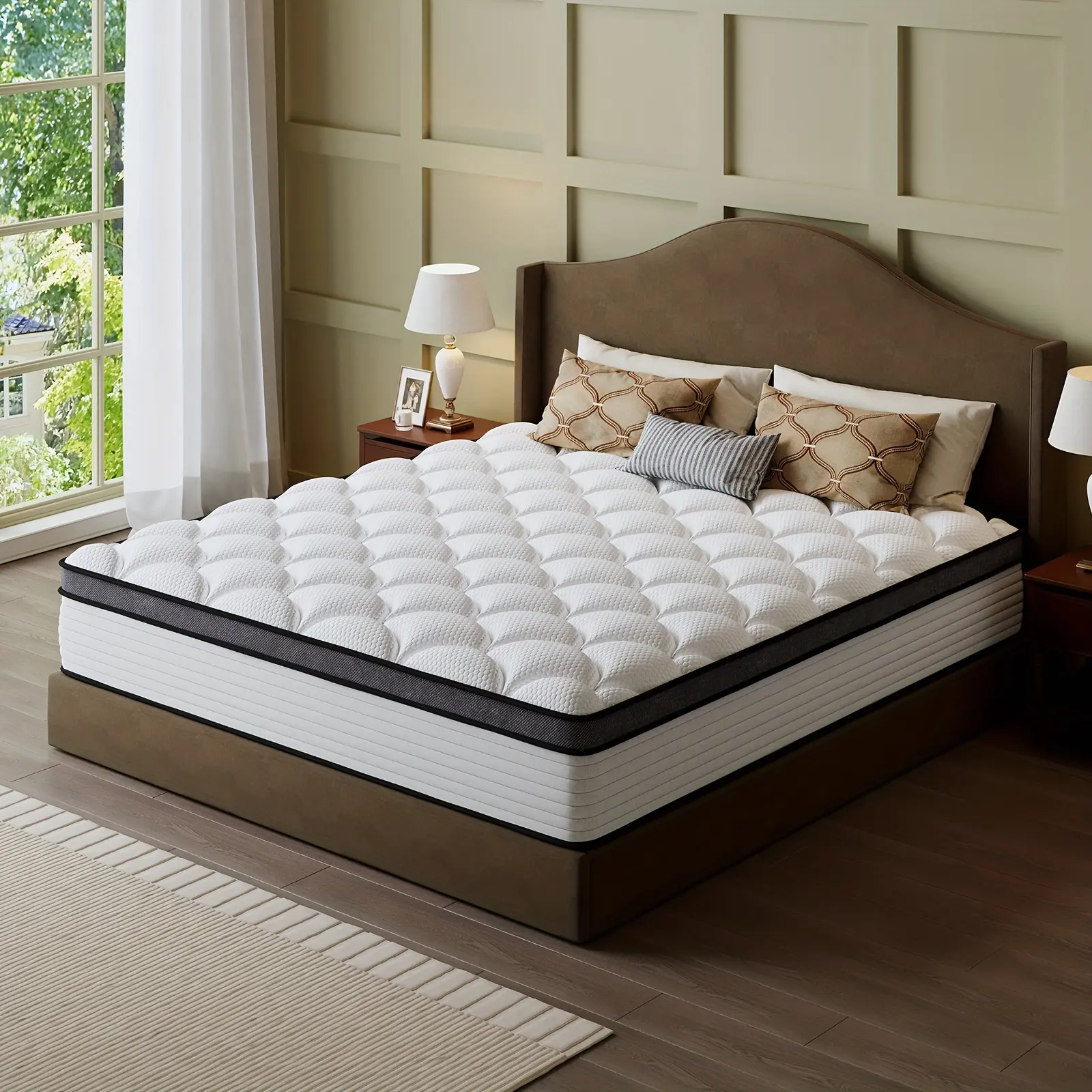 Queen Size Mattress | Independent Pocket Coil & Memory Foam | Boxed Compressed Delivery 10/12/14 Inches Twin, Full, Queen, King