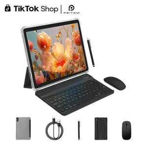 [Summervibes] PRITOM 2026 Android 15 Tablet 10.1" 16G(4+12) RAM 64GB Storage Full Bundle with Keyboard Mouse Case and Stylus Perfect MothersDay Gift summervibes