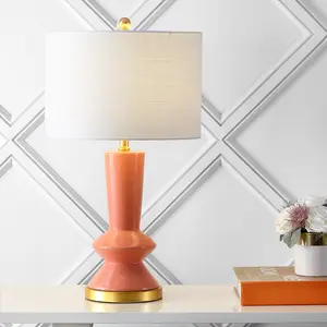 JONATHAN Y Ziggy Ceramic/Iron Contemporary Glam LED Table Lamp , for bedroom, living room, foyer, hallways, dining room, dorms