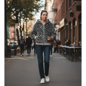 Unisex Two-Sided Reversible Harajuku Retro Streetwear Hoodie - Fashionable Leopard Print Loose Fit Zip Up Casual Sweatshirt for Men Women Hip Hop Fashion Oversized Comfortable Pullover