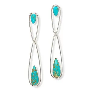Mine Finds by Jay King Sterling Silver Gold Matrix Turquoise Earrings