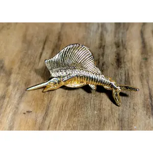 Awesome L. Razza Goldtone Swordfish Tie Tack Lapel Pin - 1.5" Long - Vintage L. Razza Novelty Swordfish Tie Pin