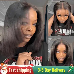 【Hot】ISEE HAIR Wear Go 9x6 Tpart Layered Cut Bob Yaki Straight Wig Natural Black Deep Part Lace Glueless Wig #iseehairbeauty#TikTokShopHolidayHaul