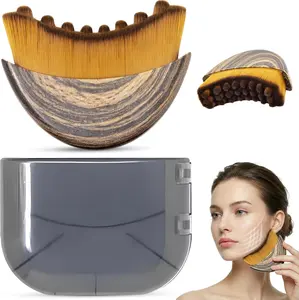Pack of 2 Lymphatic Contour Face Brush, Lymphatic Drainage Massager, Double Chin Reducer Lymphatic Drainage Brush Anti-Puffiness Ergonomic Facial Cleansing Brush for Sculpting