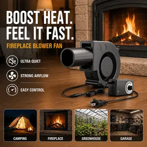 Adjustable Outlet Turbo Jet Blower Tool Kit with Power Cord & Tool Box, Outdoor Use for Barbecue Stoves, Ideal for DIY Cooling Projects,summervibes