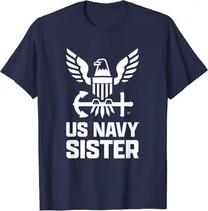 United States Navy Eagle Emblem US Navy Sister Bold Logo T-Shirt - Davidmat Shop 69B0CF8FF1KM