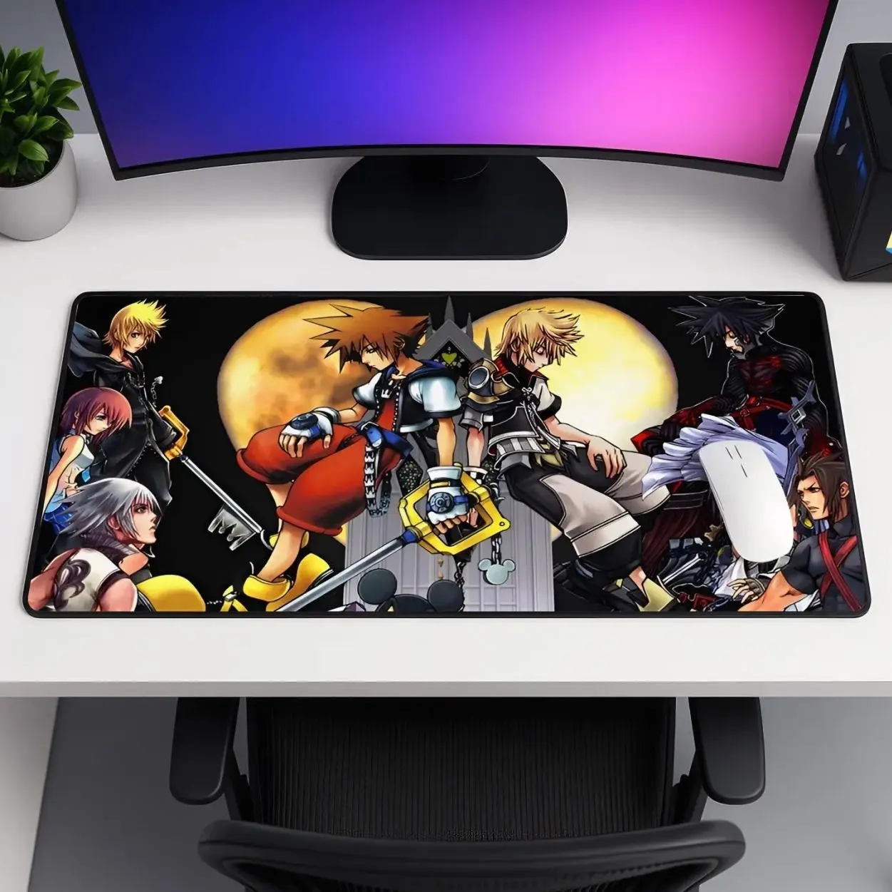 Kingdom Hearts Mouse Pad – Sora & Riku Anime Gaming Desk Mat, Keyblade XXL Mouse Pad, Gamer Gift