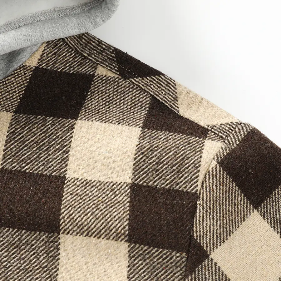 Men’s versatile hooded plaid flannel two-piece set featuring a loose-fit button cardigan that suits all body types; one jacket suitable for lounging, commuting, short workouts, and in-person dates. shirt men Men’s versatile hooded plaid flannel two-piece set featuring a loose-fit button cardigan that suits all body types; one jacket suitable for lounging, commuting, short workouts, and in-person dates. shirt men