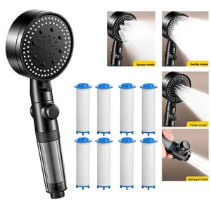 Five-Mode Filtered Shower Head, Includes 8 Filters, Pet and RV Travel Dedicated Switch, Ideal for Enhanced Bathing Experience