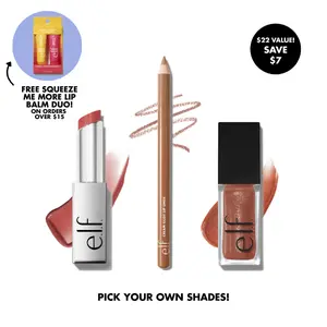 e.l.f. Build Your Glow Up Lip Trio - 3-Piece Set for Day to Night Look - Lip Liner, Lipstick, Lipgloss