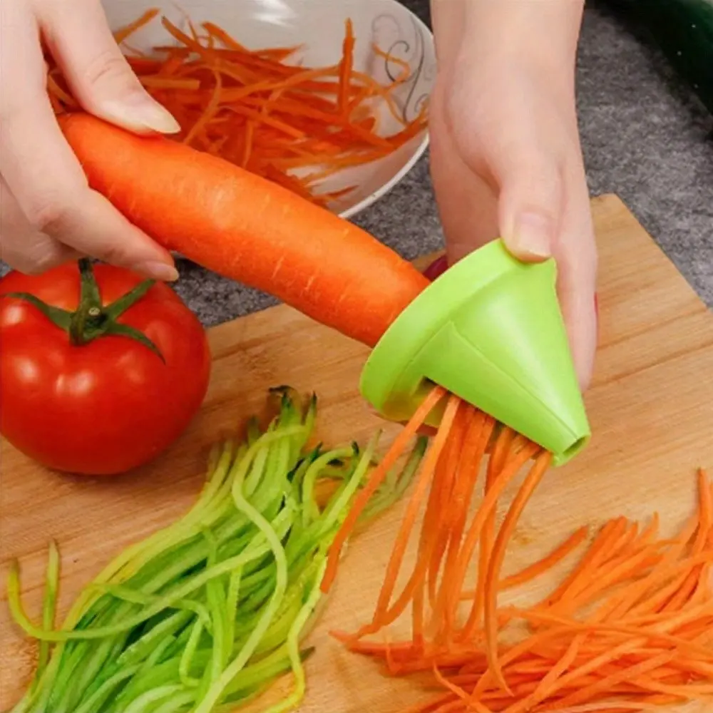 Manual Spiral Peeler Slicer Combo Tool, Multi-Functional Kitchen Vegetable Fruit Peeler, Efficient Potato Carrot Slicer, Practical Kitchen Accessory