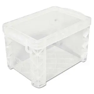 212 MAIN Advantus Super Stacker Plastic Storage Boxes - Office Storage Organiser with Card Holder, Lift-Off Lid, Snap-Handles, Organizer Storage Supplies, Plastic Box Organizer