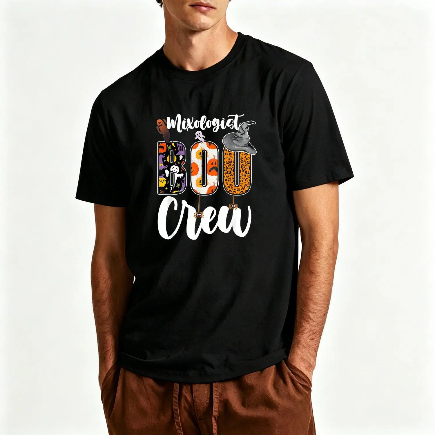 Mixologist Boo Crew Halloween Matching Bartender T Shirt Graphic Tee for men Vintage Cocktail Party Shirt Costume