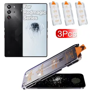 3Pcs RedMagic 8/8s/9/9s/10/10s Pro Plus Smartphone Cellphone Screen Protector, 9h Hardness Anti-Scratch Tempered Glass Film, Dustproof & Fingerprint Support, Protection