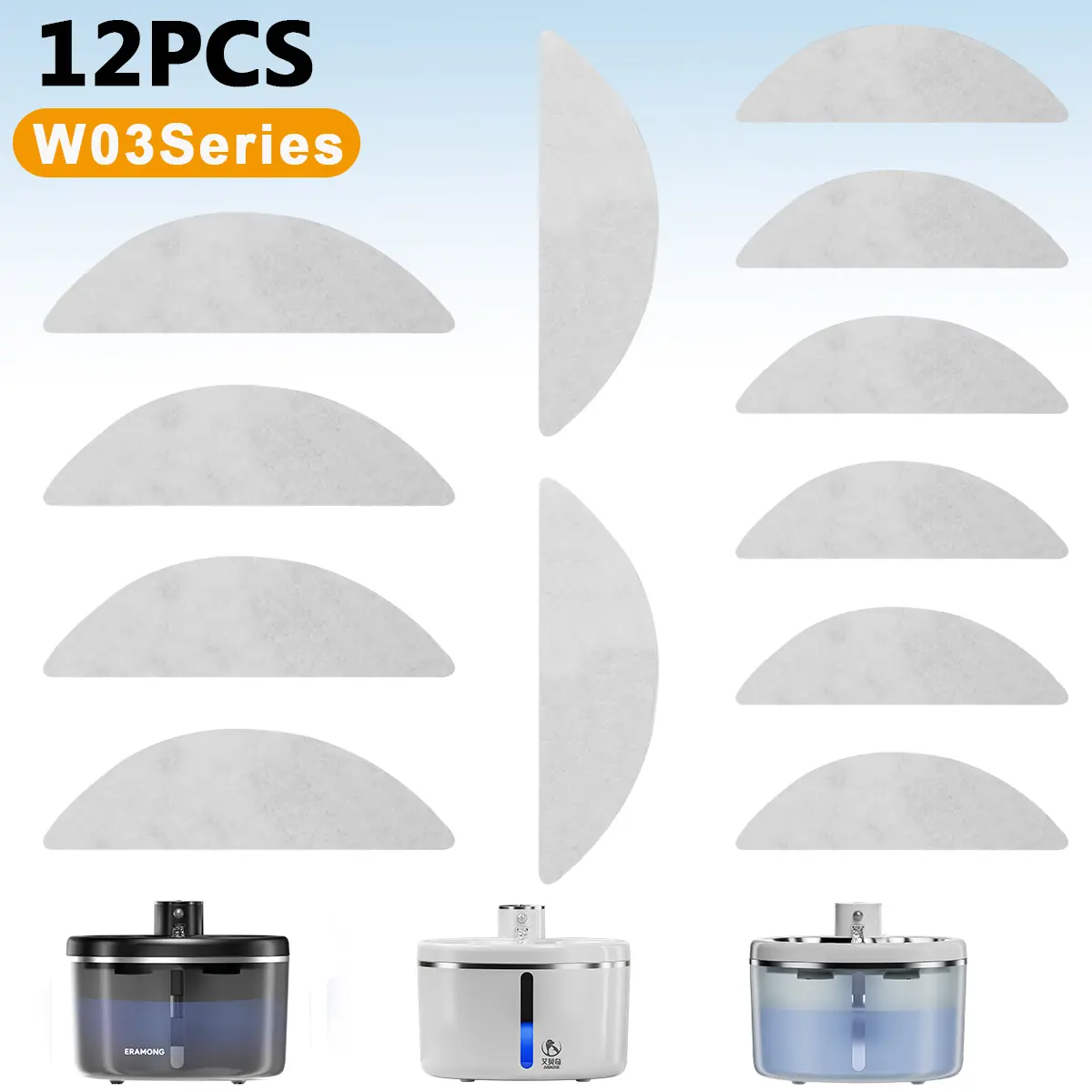 Cat Water Dispenser Filter Cartridge 12 Pieces Quadruple Filtration System Activated Carbon Filter Cartridge is suitable for 2.5L/84.54oz automatic water dispenser replacement filter cartridge-12PCSW03