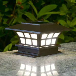 Solar Column Light, 1 LED Vintage Style, Solar Outside Lights, Fence Outdoor Garden Patio Deck Street Wall, Suitable for Outdoor Decoration, Garden Railing Walls, Outdoor Garden Lighting