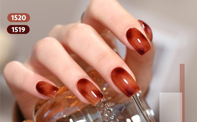 GAOY Tortoise shell Jelly Brown Gel Nail Polish of 6 Transparent Nude White Dark Red Colors Sheer Gel Polish Kit for Salon Gel Manicure and Nail Art DIY at Home