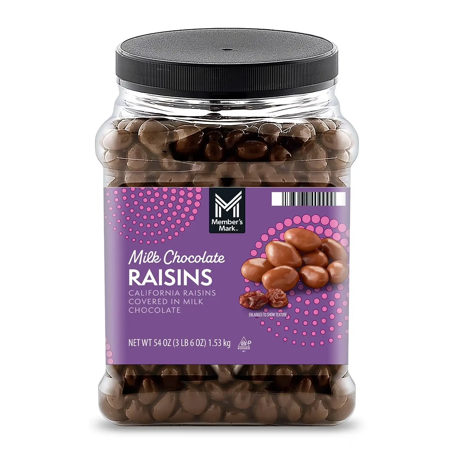 Member's Mark Milk Chocolate-Covered California Raisins, 54 oz, Exclusive for Sam's Club Members, Vegetarian Ambient Snack Treat, Palm Oil-Free Sweet-Savory Hit, Cupboard-Storage Chocolate Covered Fruit