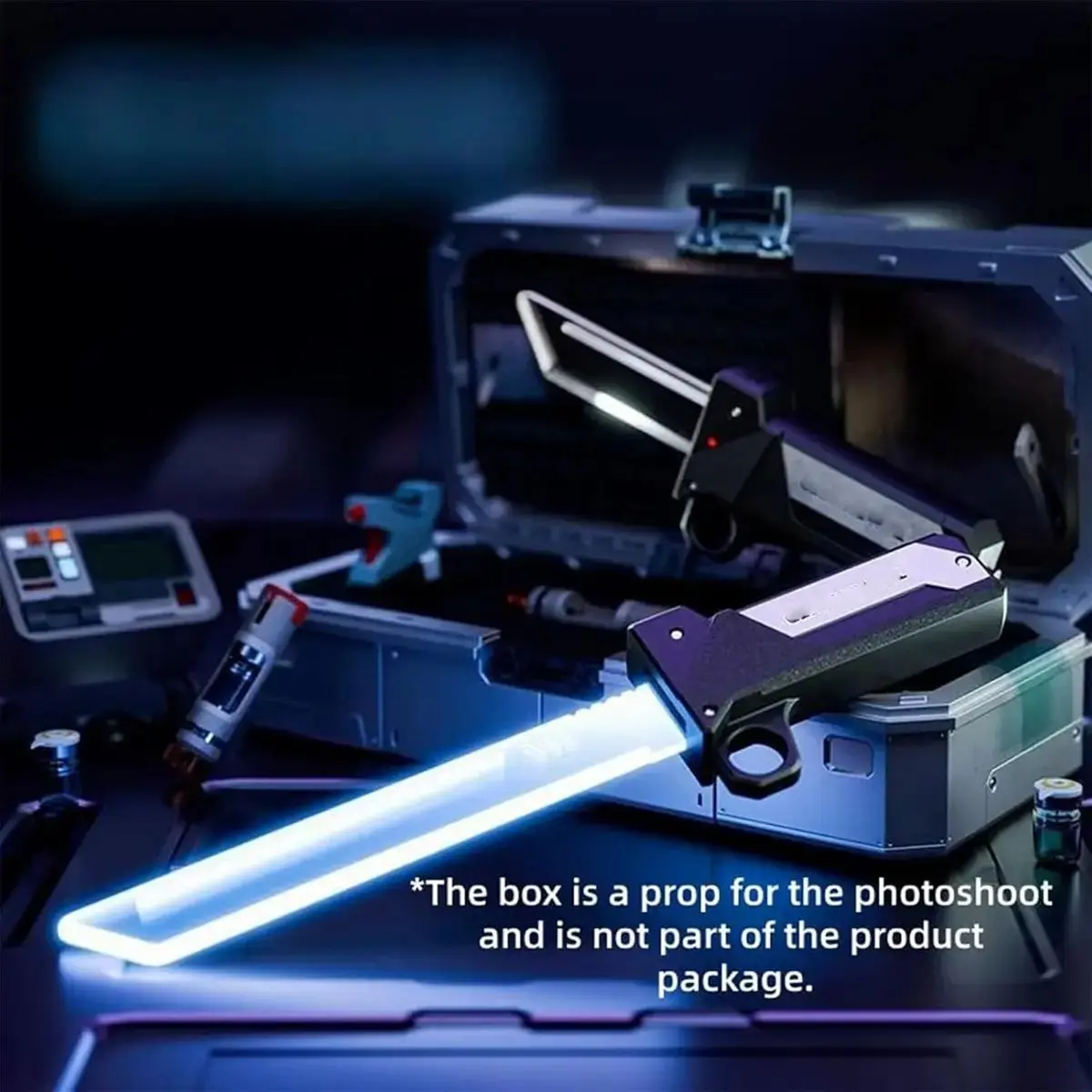 Durable 2-in-1 Double-Bladed Lightsaber Fidget Toy - Reversible Hilt, Red & Blue LED Light, Swing-to-Extend Gravity Retractable Telescopic Blade, 3D Printed Unisex Cosplay Prop, Stress Relief Toy for Kids, Holiday-Birthday Gift