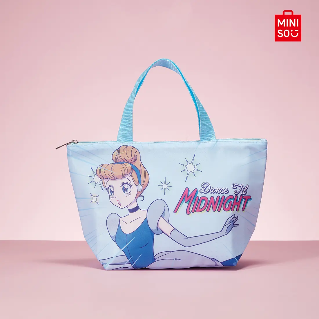 Disney Fantasy Princess Power Series Lunch Bag100% Authentic Light Blue Cinderella LunchPouch Cute Lunch Bag Lightweight, Lunch Cooler, Durable Lunch Bag