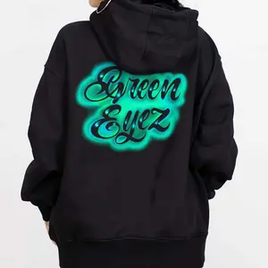 Green Eyez Chicano Art, Gangster clothes, Cholo Chola outfit, Streetwear hoodie, Full size, full color Cotton Fabric Man Menswear