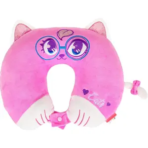 Cute Soft Plush Memory Foam Animal Travel Neck Pillow Neck Head Support for Kids Adult Ideal for Airplane Car Long Flights Travel