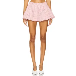 MORE TO COME Ashtyn Tweed Mini Skirt in Baby Pink
