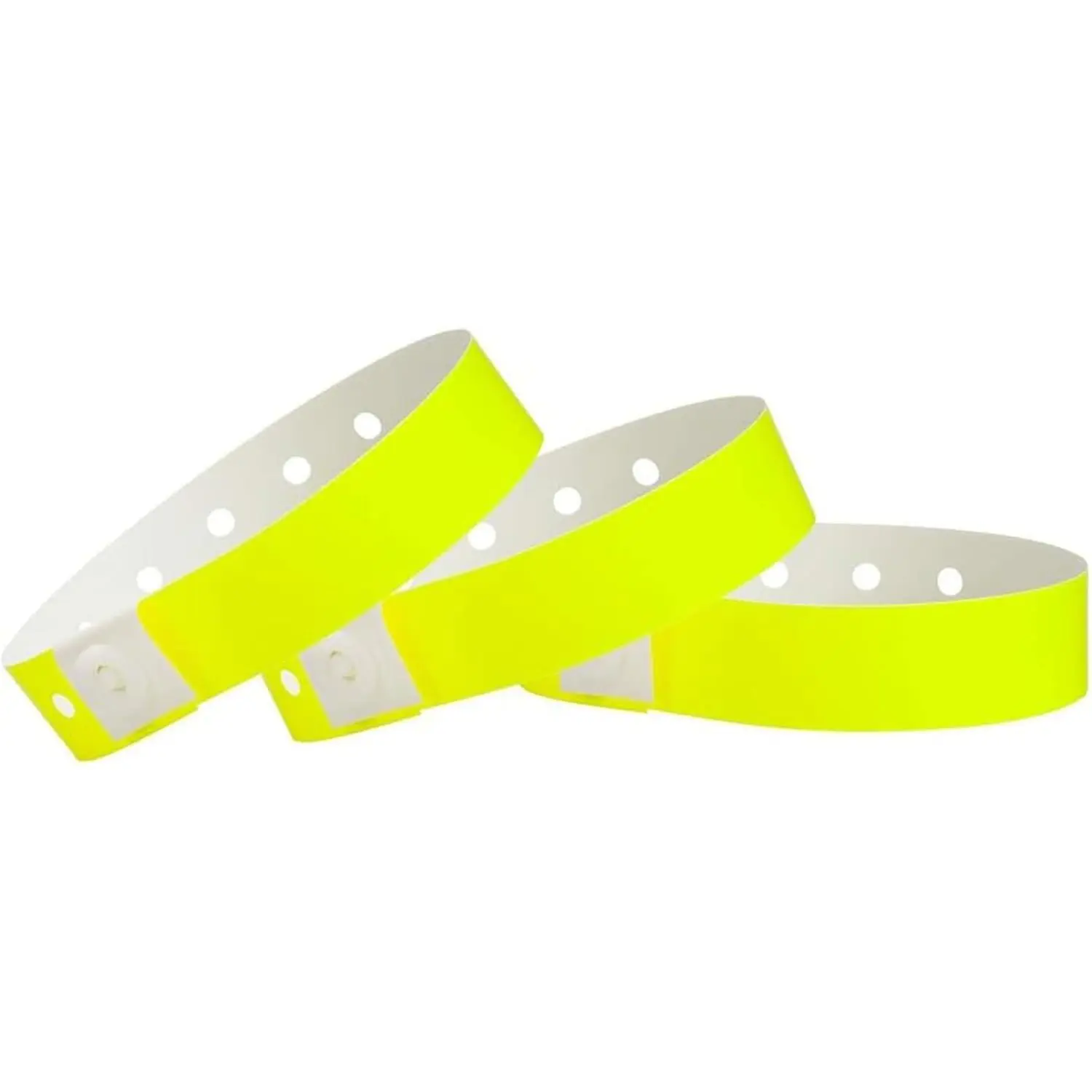 500  Neon Yellow Plastic Wristbands for Events - Extended Wear, Secure Snap Prevents Reuse - -Grade Bracelets for  &  ID, Party & VIP