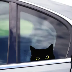 Black Cat Peeker Peeking Sticker Choose your eye color  Waterproof Weatherproof Wall Decor Bumper Stickers Car Decals Cat Lover Gift idea 3