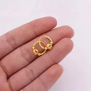Women's national style bead earrings fashion ring earrings copper material suitable for weddings and daily wear suitable for Middle East Africa Nigeria Arabia