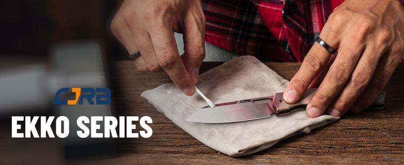 CJRB Ekko Pocket Knives AR-RPM9 Steel Blade, Tactical Knife for Men, Portable Camping Knife for Everyday Carry and FathersDayGift