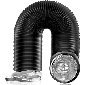 Hon&Guan 3" X 8FT Insulated Duct with Aluminum Foil, Flexible Dryer Vent Hose for HVAC Ventilation and Duct Fan Systems, 2 Clamps Include Hon&Guan